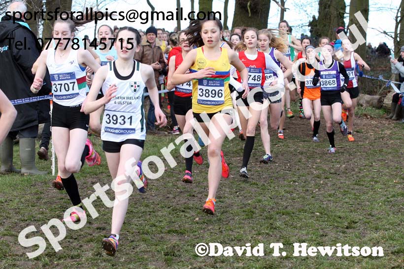 Girls under-15s 2019 British Athletics Inter Counties Cross Country, Prestwood Hall, Loughborough. Photo:  David T. Hewitson/Sports for All Pics